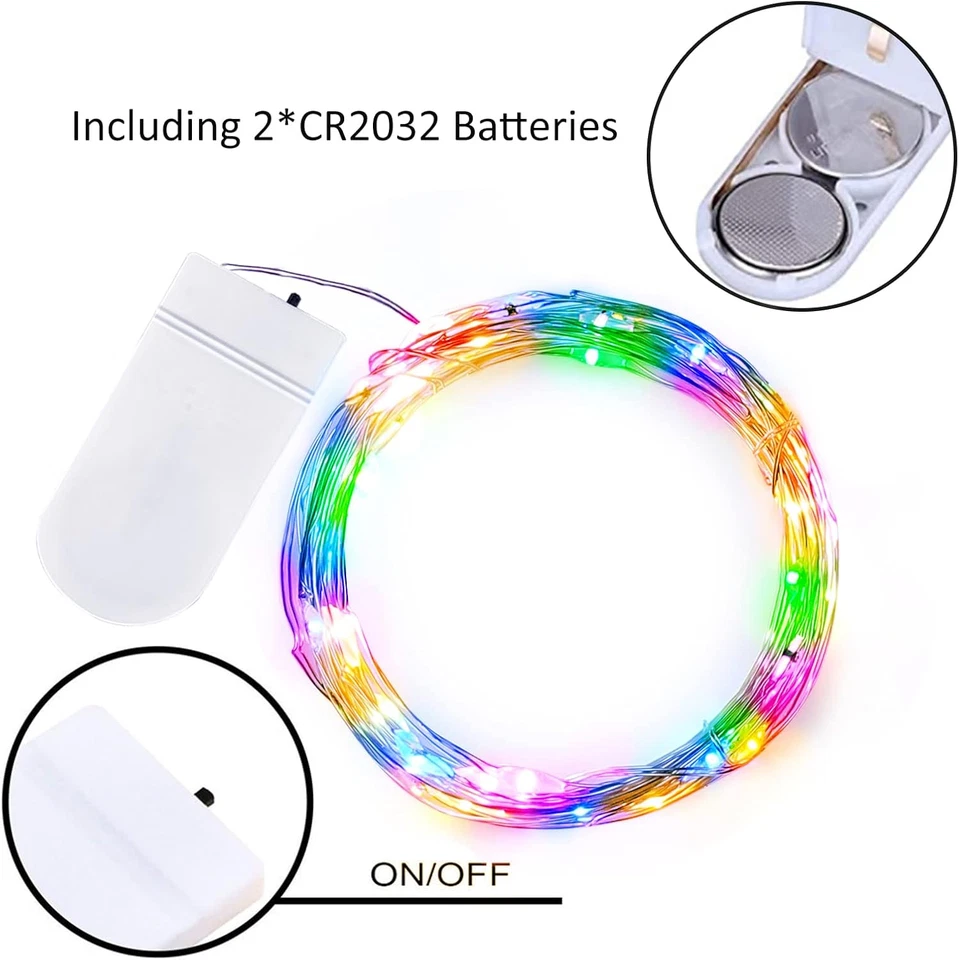 Luci LED a Batteria 15 Pezzi Mini Luci Stringa 2M 20Leds Impermeabile Lampada a  - Immagine 2 di 4