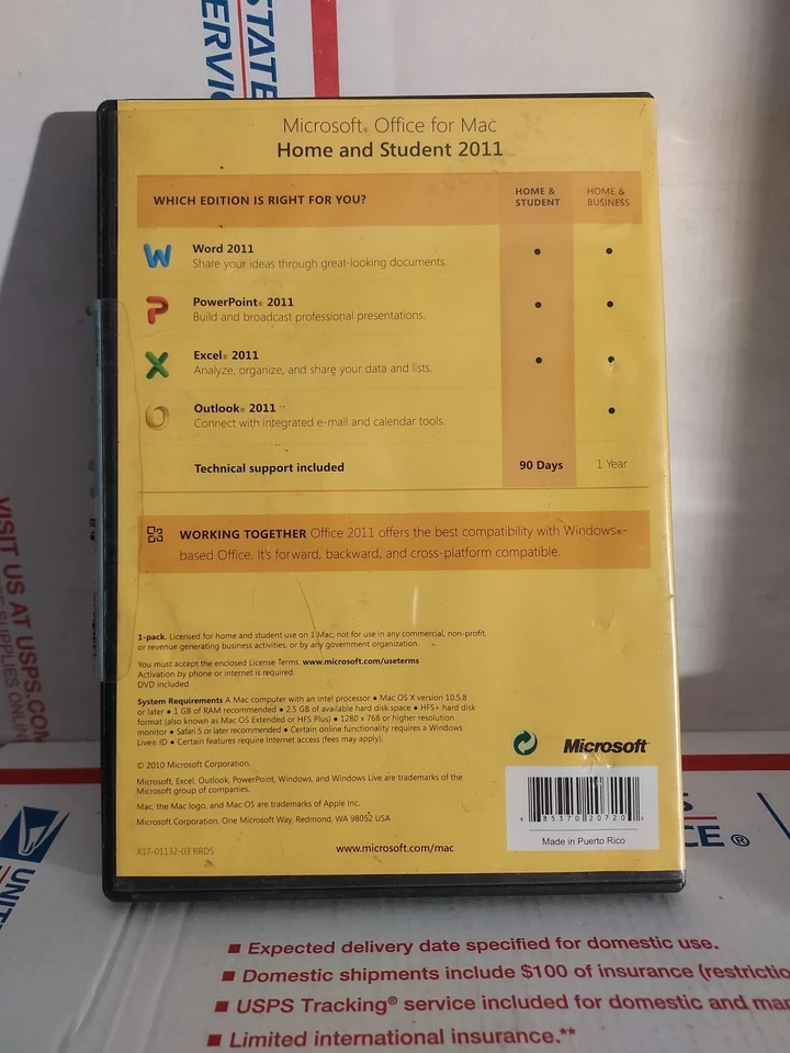 MS Microsoft Office : mac 2011 W P X Home and Student No Key Code - #136 - Image 2 of 2