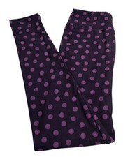 Lularoe Leggings OS One Size VALENTINE PURPLE Polka Dot Fun Modern Ships FAST