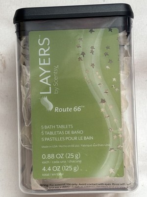 Scentsy 5 Bath Tablets by Layers RETIRED fragrance - Route 66_ NEW RARE