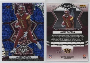 2022 Panini Mosaic NFL Debut No Huddle Blue Prizm /75 Jahan Dotson Rookie RC
