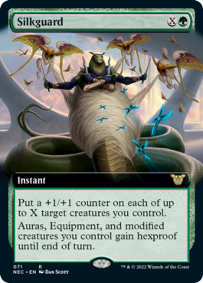 Light Play x 1 Silkguard - Extended Art Commander: Kamigawa: Neon Dynasty Varian