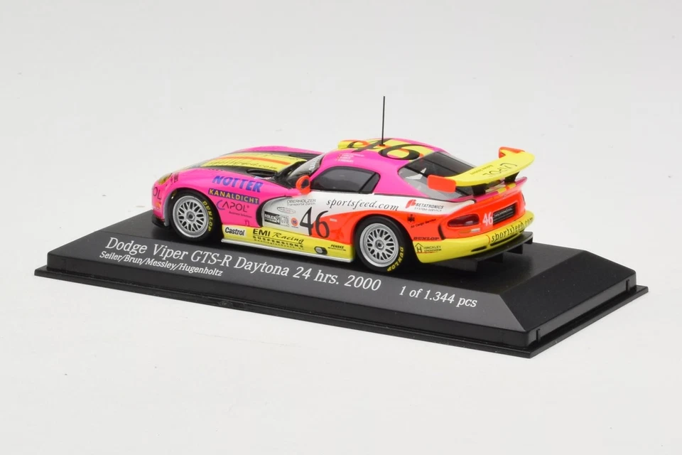 430001446 Dodge Viper GTS-R n46 Seiler Brun Messley Daytona 2000 Minichamps 1/43 - Immagine 3 di 4