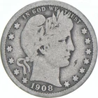 1908 Barber Quarter Average Circ *2392