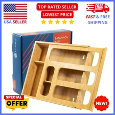 Bamboo Ziplock Bag Organizer – Drawer Storage for Gallon, Quart & Snack Bags