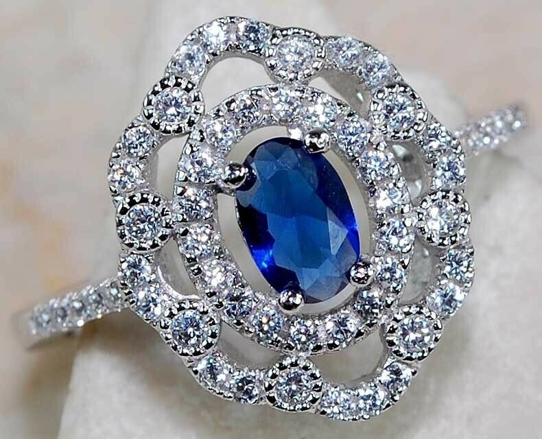 1CT Heat Treated Kyanite 925 Solid Sterling Silver Ring Sz 6 U3-6