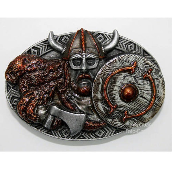 Mittelalter Krieger Wikinger Odin Viking Warrior Buckle GüRtelschnalle *040 .-image