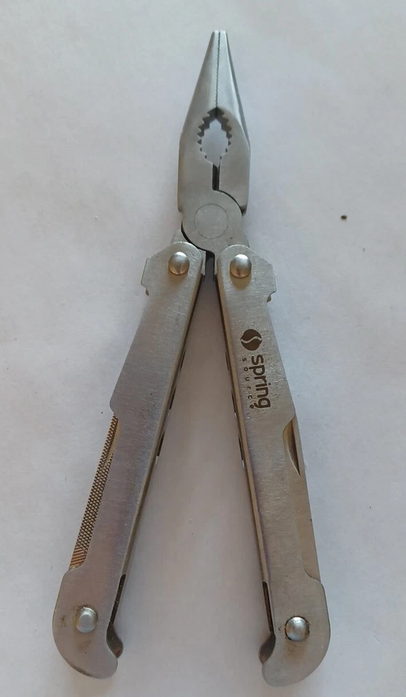 Multi Tool SPRING SOURCE Open Needle Nose Pliers With Cutter Compact 15 tools