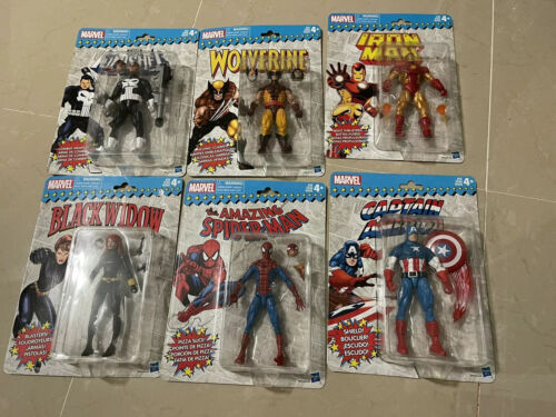 LOT de 6 pizzas Marvel Legends Vintage Retro 6" Wave 1 Spider-Man & Wolverine - Photo 1/7
