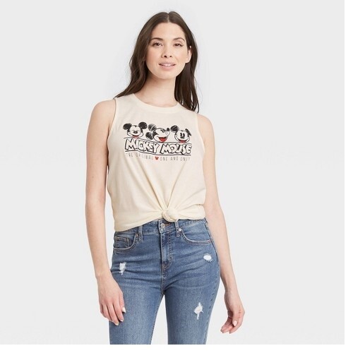 Women's Disney Mickey Mouse Graphic Tank Top - Off-White Extra Small XS - Bild 1 von 5