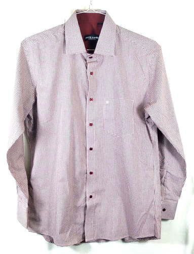 Pierre Cardin Men's Dress Shirt Slim Stretch Fit Burgundy Size 16 New w/o Tags - Picture 2 of 6