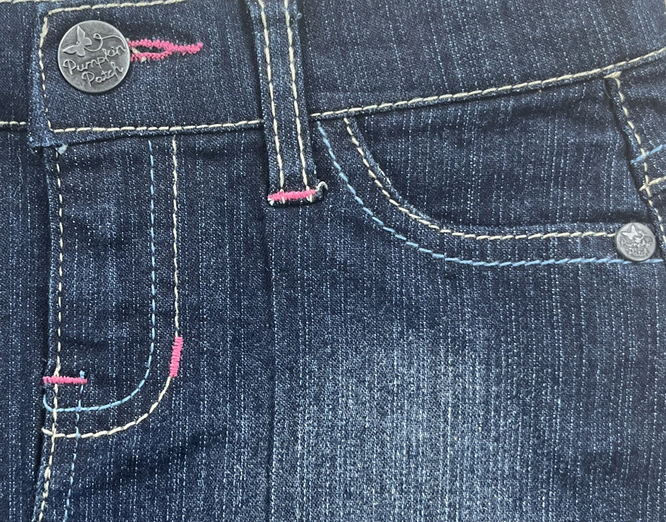 Minifalda vaquera cintura ajustable bohemia parche calabaza niñas talla 2 nueva con etiquetas Foto 3 de 4