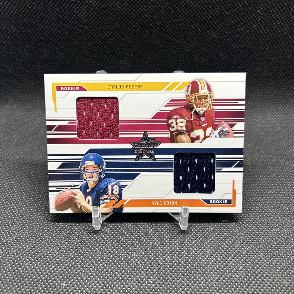 2005 Leaf Rookies and Stars #287 Carlos Rogers RC CB/Kyle Orton RC QB /500 - Image 2 of 4