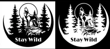 Stay Wild Wolf Moon Scene Vinyl Decals Car Truck Tumblers Laptop Tablet Notebook