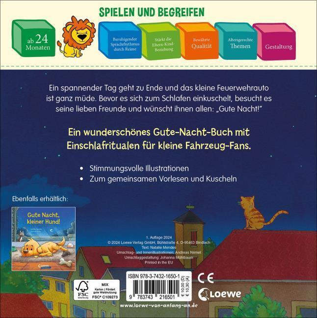 Thumbnail - Gute Nacht, Kleines Feuerwehrauto - Natalie Mendes - 9783743216501