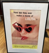 LOLITA  POSTER  BAD GIRL LOLLIPOP HEARTS Approved  Production Movie Framed