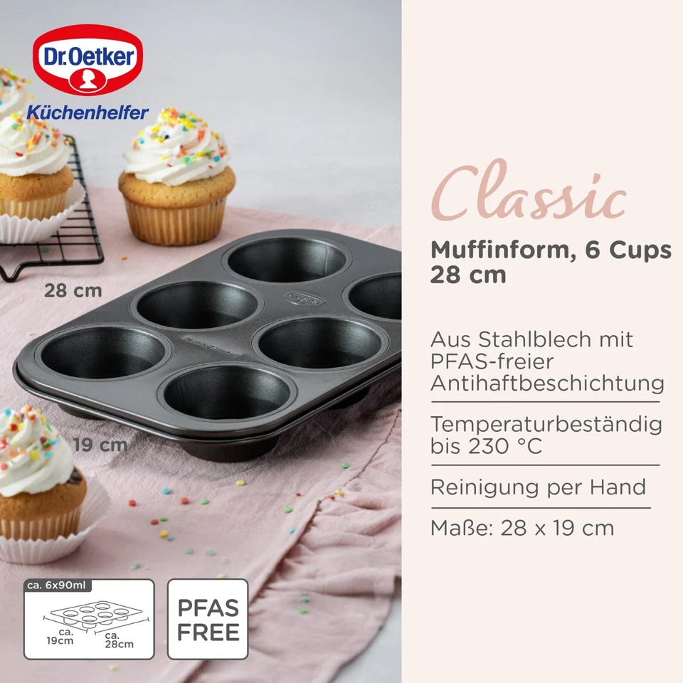 Dr. Oetker Classic Muffinform 6er – Backform, Muffin, Kuchenform, Kuchen - Bild 2 von 4