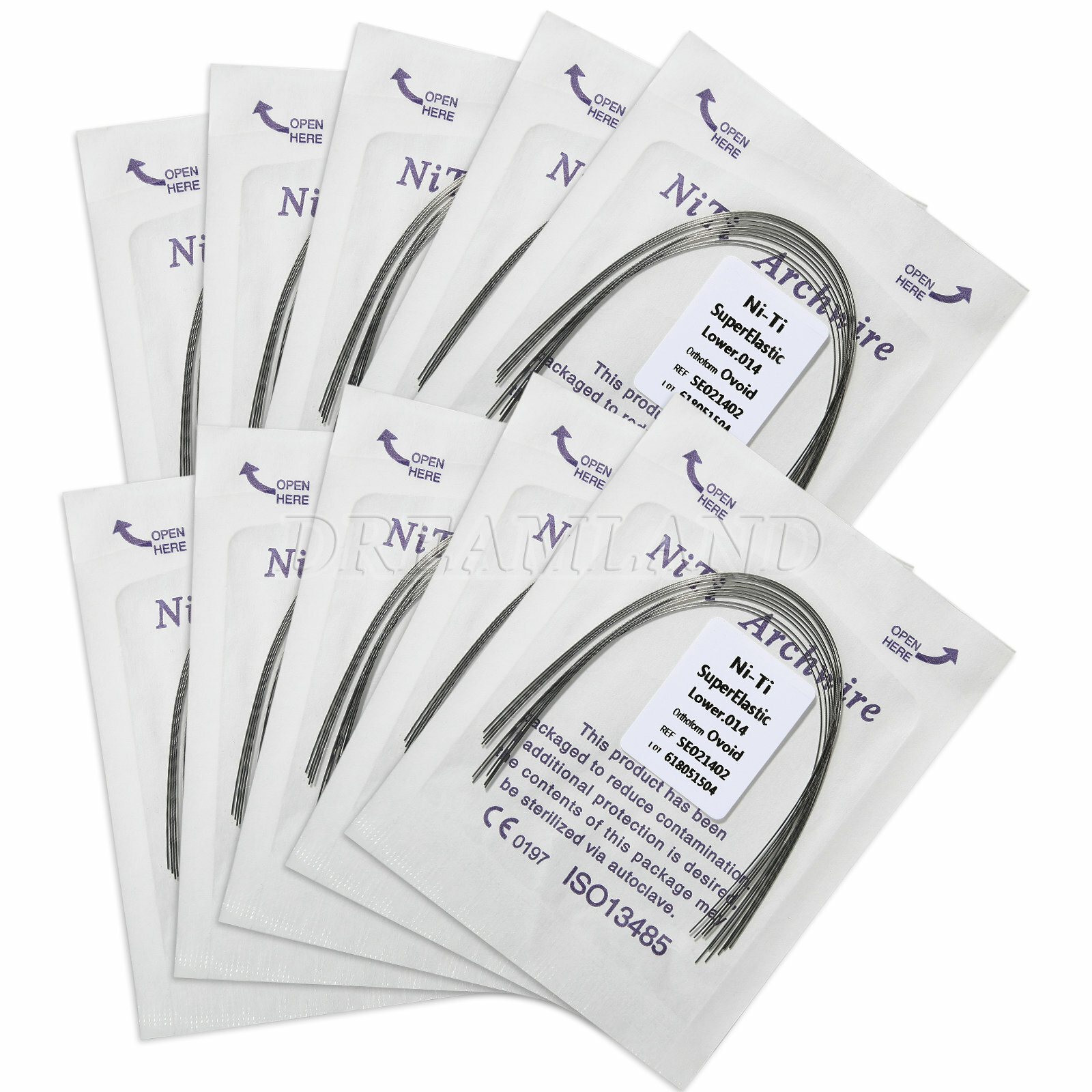 Lot De 100 Fils D'Arc Orthodontiques Ronds Super Élastiques NITI - Forme Ovoïde - Pour Traitements Dentaires