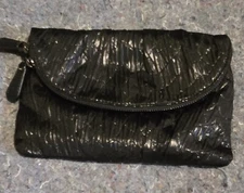 Vtg Lindsay Phillips Coral Gables 5 way handbag purse black and pink liner