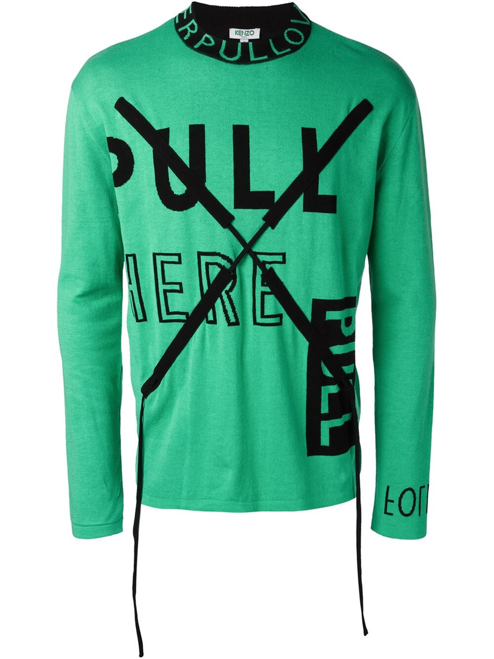 Authentic KENZO sweater M pullover "PULL HERE" gr… - image 1