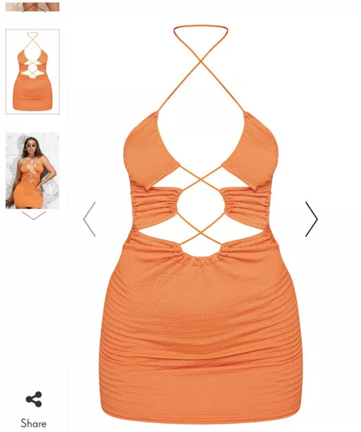 Pretty little thing orange lace clearance dress