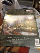Thomas Kinkade Embellished Cross Stitch Kit Printed Design - Beyond Spring Gate