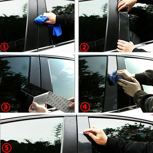 For Porsche Macan 2014-2022 Carbon Fiber Pillar Posts Door Trim Window Decal - Picture 2 of 7