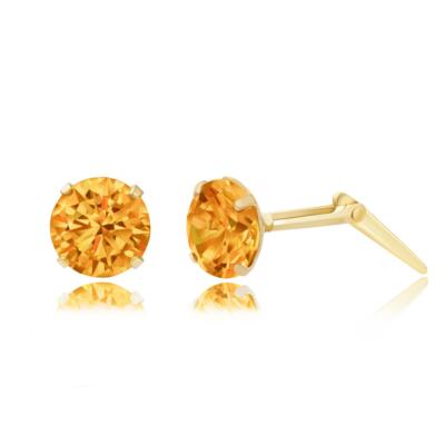 Ohrringe/Geschenkbox 2-5 mm Sterlingsilber/9 kt Gold runder Topas Kristall Andralok