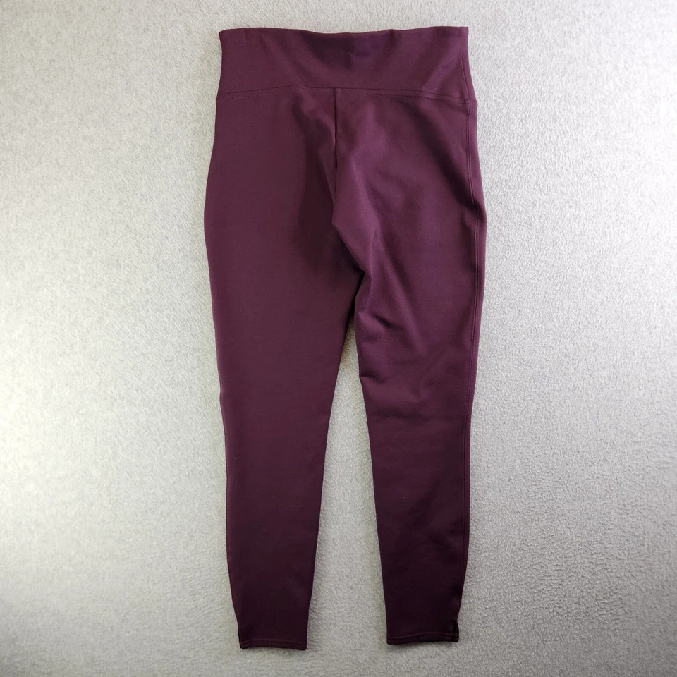 Spanx Leggings Womens M Burgundy Ponte Knit Ankle Slit High Rise Office Boho - Image 3 of 4