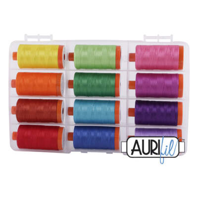Aurifil House Collection Bright Collection 12 LARGE SPOOLS COTTON 50WT 1422 Yds