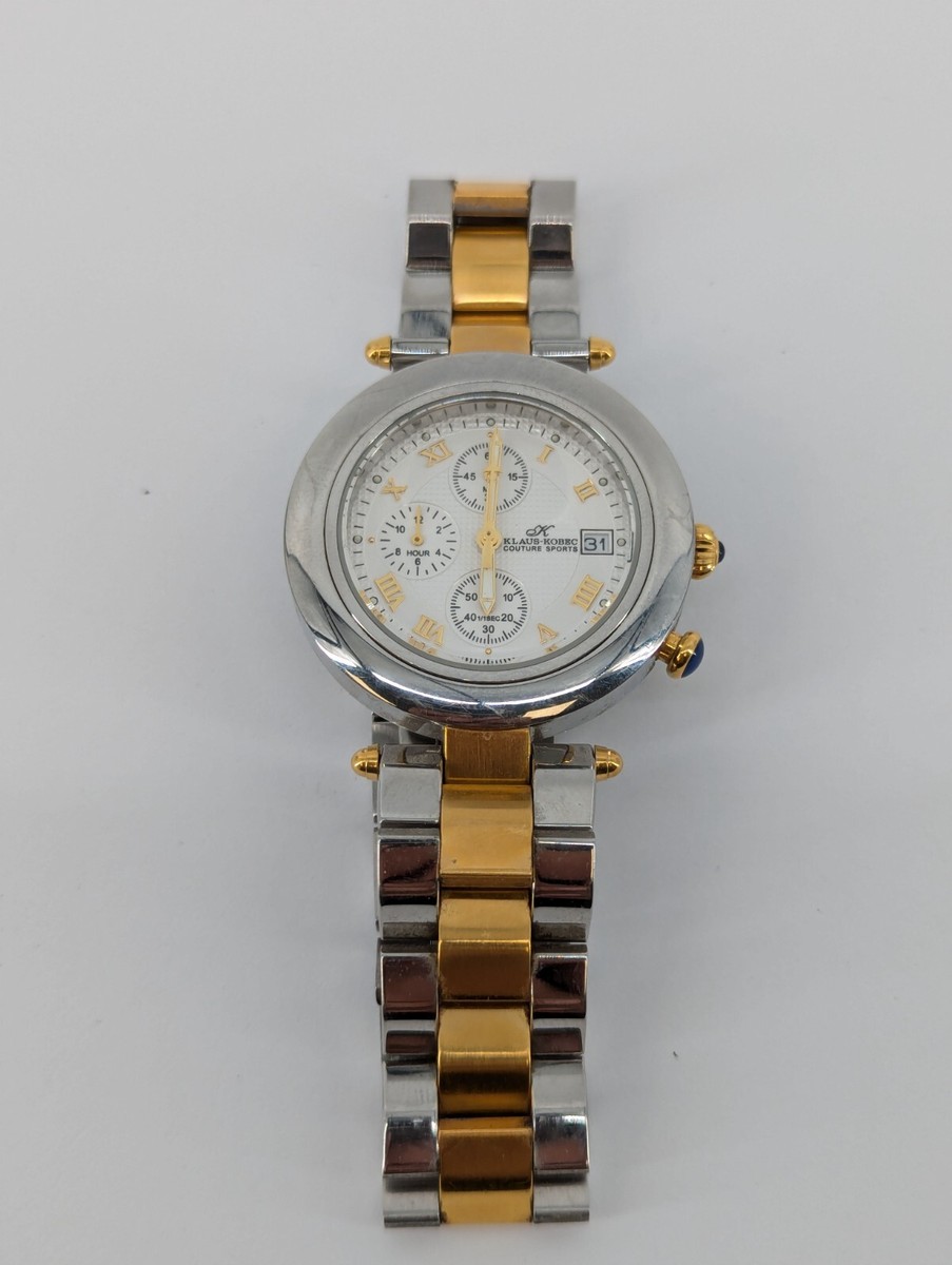 kog MEN'S Vintage KLAUS-KOBEC CHRONOGRAPH TWO-TONE COUTURE SPORT