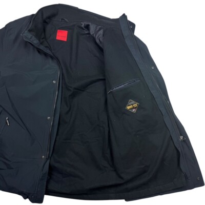 Schneiders Men's Polyester Goretex Reversible Liner Rain Coat Black   Size 48