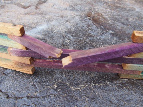Vintage Christmas Wood Fence Putz Village Split Rail Green Red Folding 14 Ft. - Picture 6 of 9