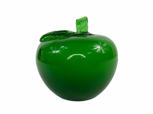 Lot of 3 Blown Art Glass Murano Style Red Apple, Green Apple, Red Carrot Decor - Picture 2 of 17