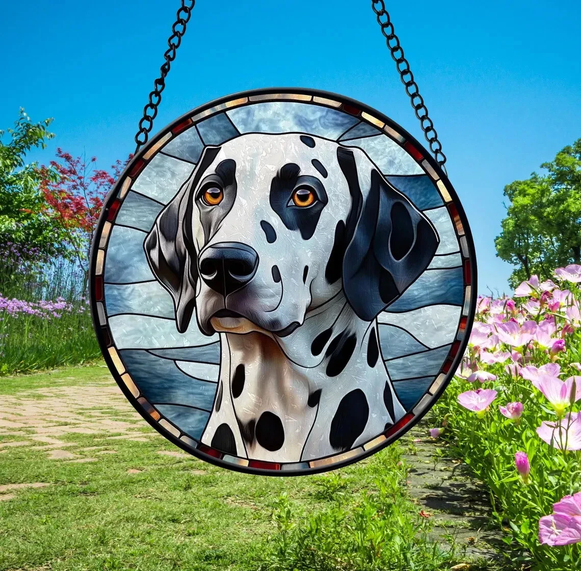 Dalmatian Stained Glass Suncatcher, Window Hanging Decor