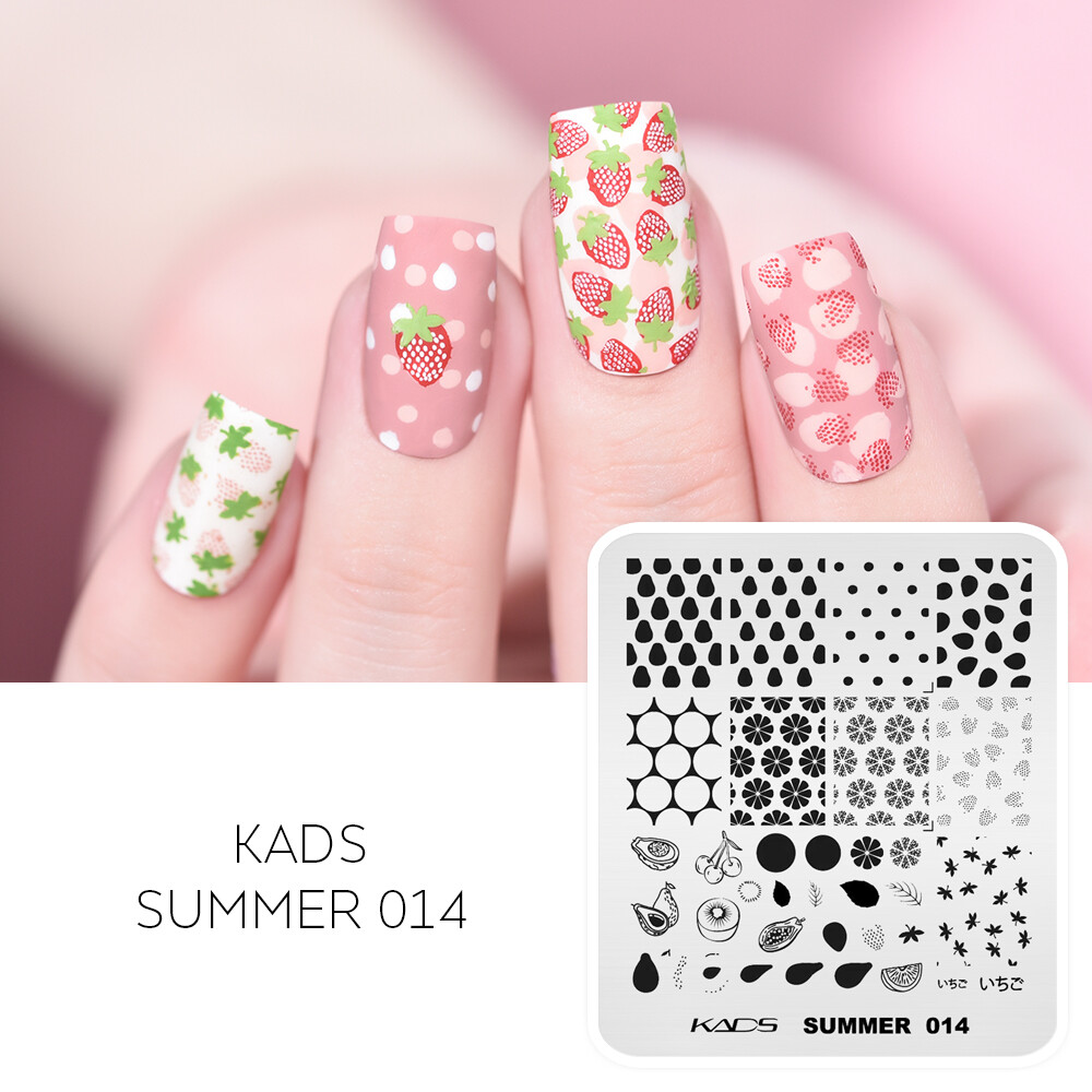 KADS Nail Stamping Plates Summer Theme Image Stamp Templates Printing Stencil