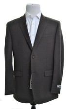 DKNY Mens Classic Fit Brown Textured 2 Button 100 Wool Sportcoat 42R