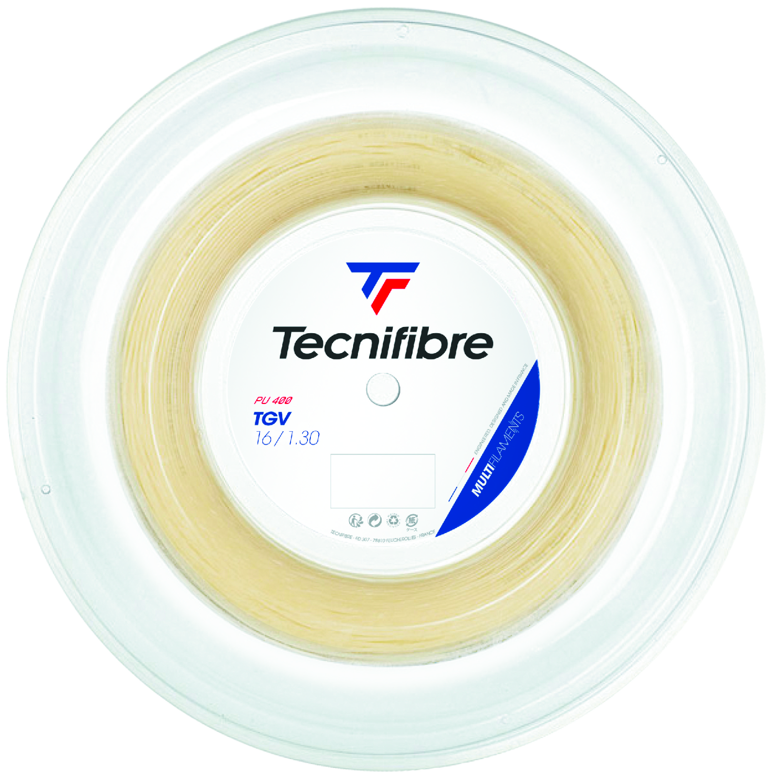 Tecnifibre TGV Tennis Racket String - 1.30mm / 16 - 200m Reel - Natural