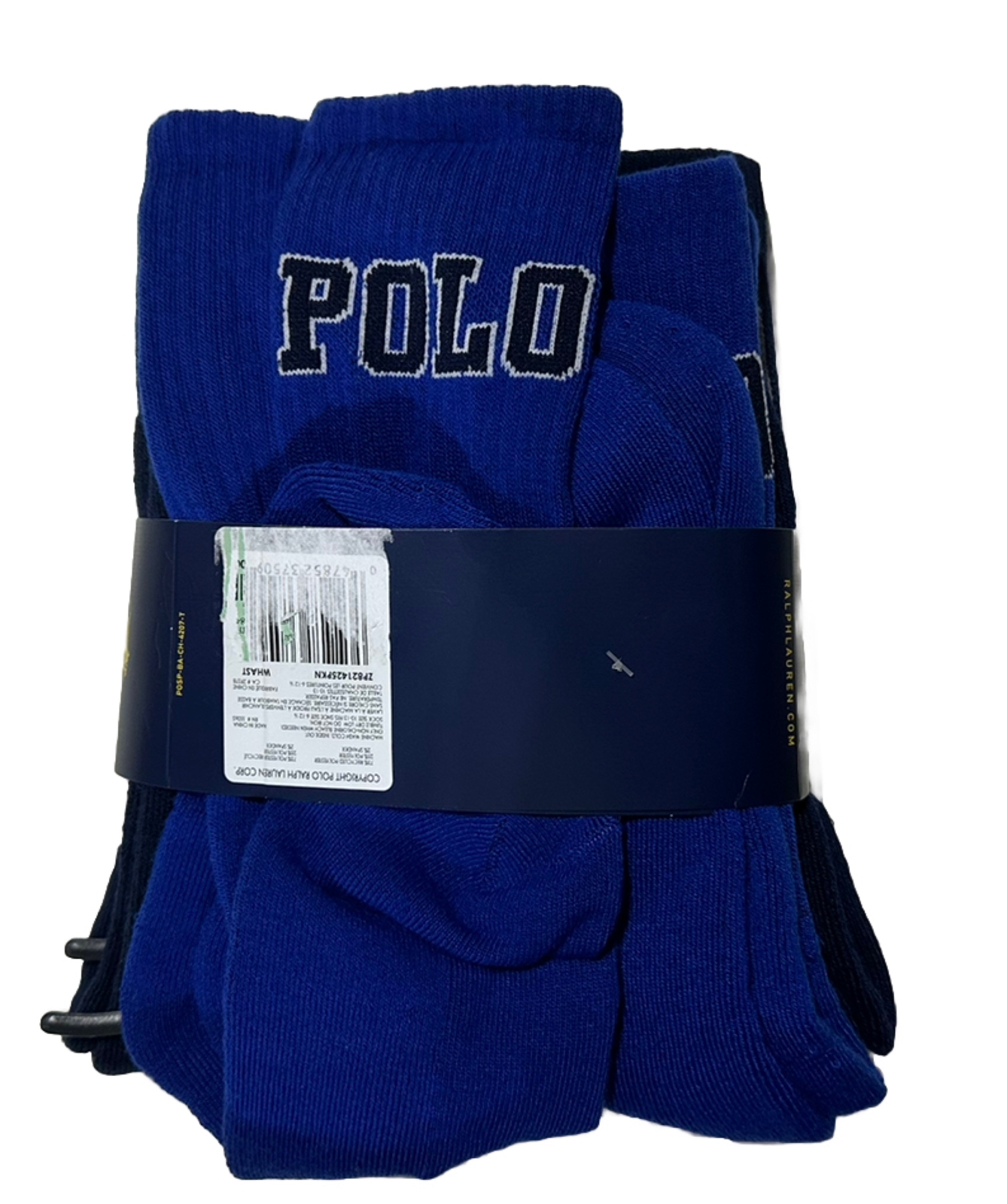 PONY Confezione 6 Calzini Classici Polo Ralph Lauren Taglia 10 13 (Adatti a Scarpe Taglia 6 12 1 2)