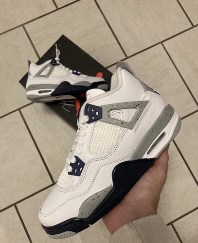 Nike Air Jordan 4 Retro Midnight Navy 408452-140 Sz 4Y BNIB In Hand Ships ASAP! | eBay