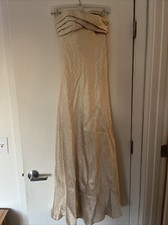 Gold Strapless Evening Gown
