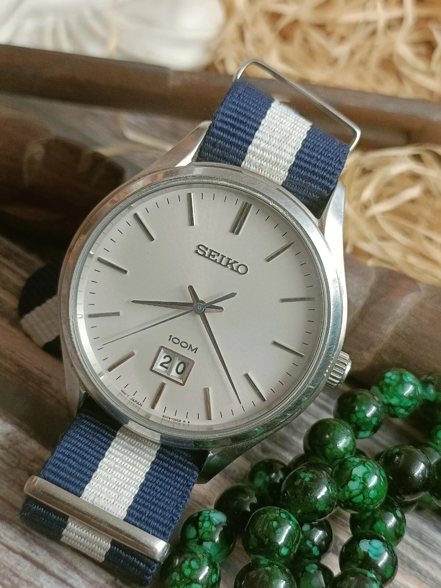 SEIKO QUARTZ BIG DATE BIG SIZE MEN S JAPAN 6N76 00C0 VINTAGE WATCH