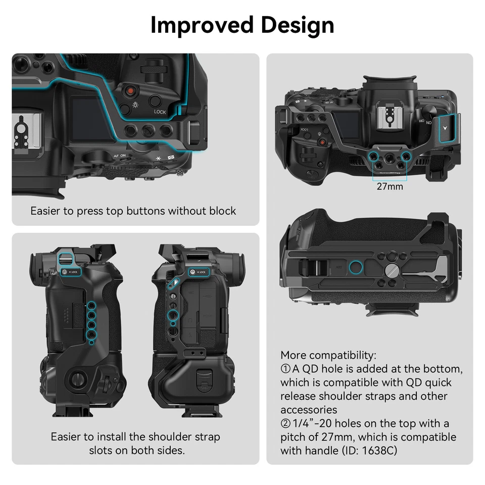 SmallRig R5 R6 R5 C Camera Cage for Canon EOS R5/R6/R5 C with ARRI Top Handle  - Image 4 of 4