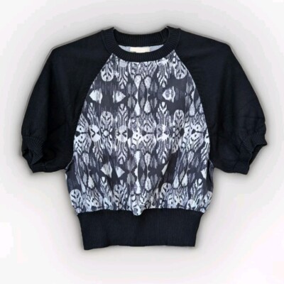 H&M Crop Top Unique Pattern Color Block Size 4