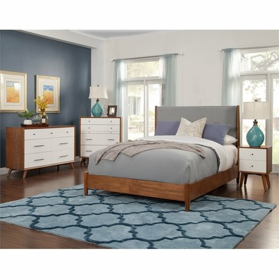 Alpine Furniture Flynn Mid Century Multi-function Wood Chest in Acorn-White