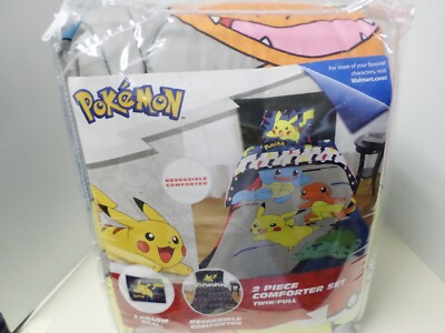 Comforter Set Pokemon Reversible Sham 2-Piece Set Twin/ Full
