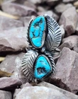 Old Pawn Vintage Navajo Sterling Silver Turquoise Ring Size 6