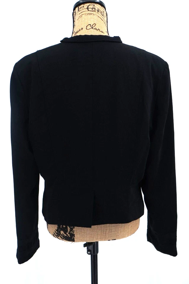 Blazer Rachel Roy Mujer 14 Negro Inspirado Militar Forrado Dorado Botón Steampunk Foto 2 de 4