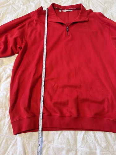 Sudadera de algodón roja con cremallera Cutter & Buck 1/4 para hombre talla XL - Imagen 6 de 8