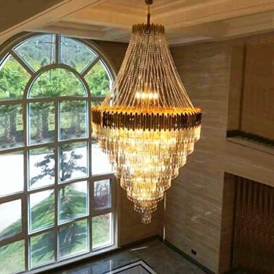 Luxus Moderner Regentropfen Kronleuchter K9 Kristall Decken Leuchte Wohnzimmer Eleganz